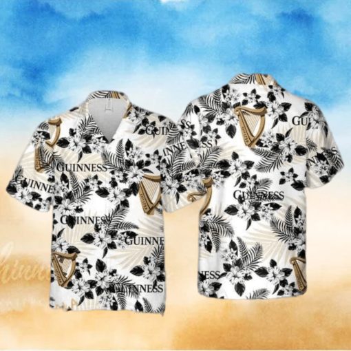 Guinness Beer Hawaiian Shirt Hibiscus Flower Pattern Gift For Beach Trip Aloha Shirt