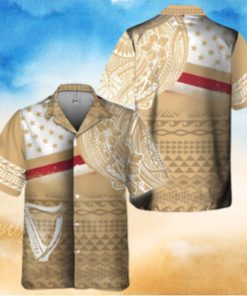 Guinness Beer Hawaiian Shirt Polynesian Pattern Gift For Beach Lovers