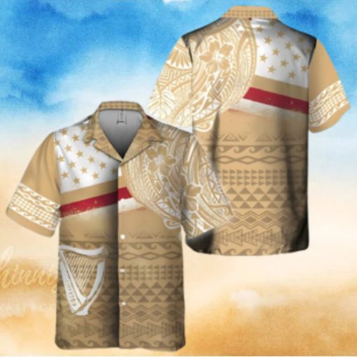 Guinness Beer Hawaiian Shirt Polynesian Pattern Gift For Beach Lovers