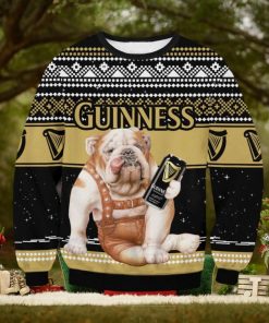 Guinness Bulldog Galaxy Background Ugly Christmas Sweater