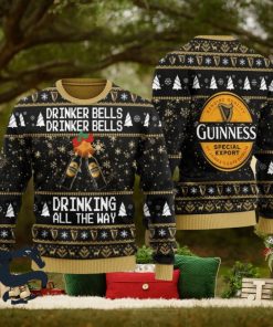 Guinness Drinker Bells Drinking All The Way Christmas Ugly Sweater