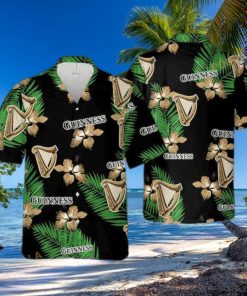 Guinness Hawaiian Shirt Hibiscus Flower Palm Leaf Gift For Beach Trip Aloha Shirt