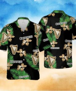 Guinness Hawaiian Shirt Hibiscus Flower Palm Leaf Gift For Beach Trip Aloha Shirt