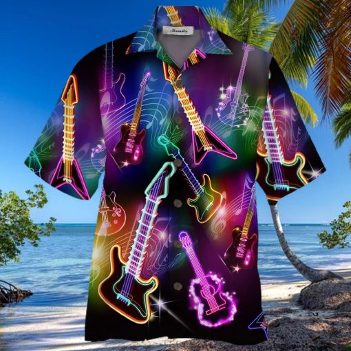 Guitar Colorful Nice Design Unisex Hawaiian Shirt For Men And