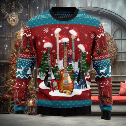 Guitar Jolly Knitwear Ugly Christmas Sweater Thankgiving Gift Men Women