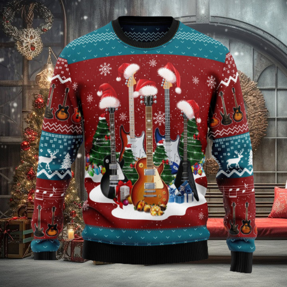 Guitar Jolly Knitwear Ugly Christmas Sweater Thankgiving Gift Men Women Guitar Jolly Knitwear Ugly Christmas Sweater Thankgiving Gift Men Women
