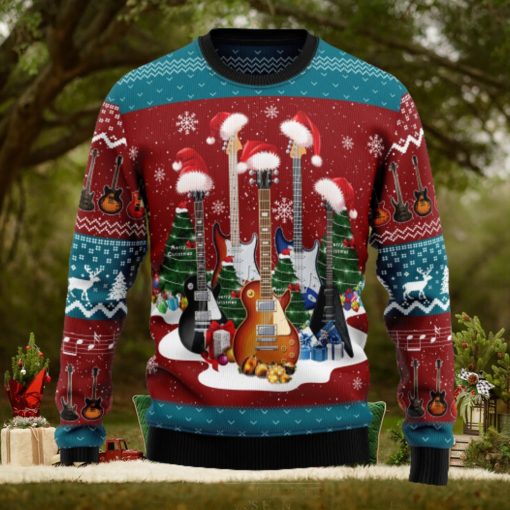 Guitar Jolly Knitwear Ugly Christmas Sweater Thankgiving Gift Men Women