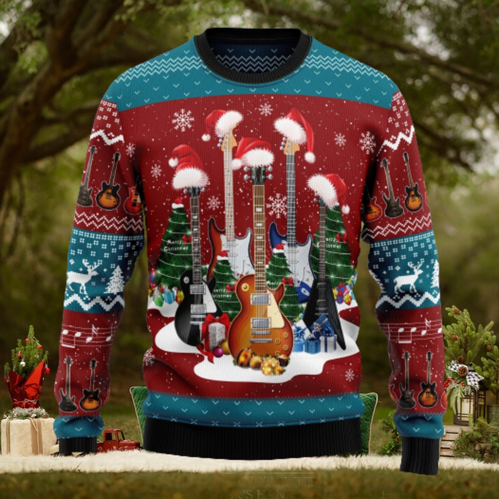 Guitar Jolly Knitwear Ugly Christmas Sweater Thankgiving Gift Men Women Guitar Jolly Knitwear Ugly Christmas Sweater Thankgiving Gift Men Women