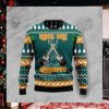 Pug Leaves Purple Ugly Christmas Holiday Sweater