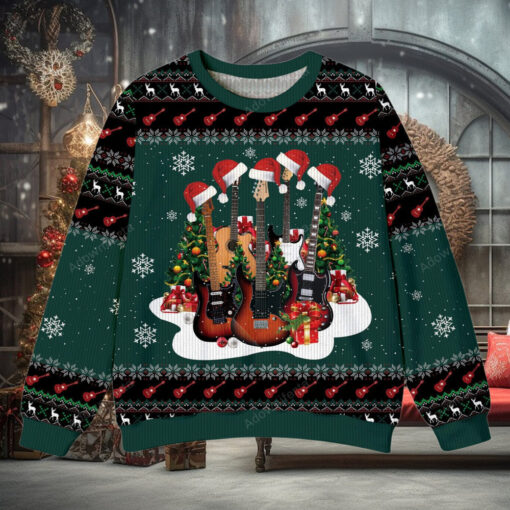 Guitar Rock n Roll Christmas Ugly Sweater