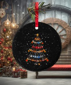 Guitar Xmas Tree Circle Ornament Christmas Ornament Christmas Gift
