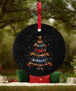 Guitar Xmas Tree Circle Ornament Christmas Ornament Christmas Gift