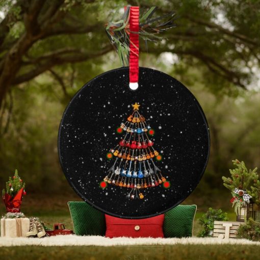 Guitar Xmas Tree Circle Ornament Christmas Ornament Christmas Gift