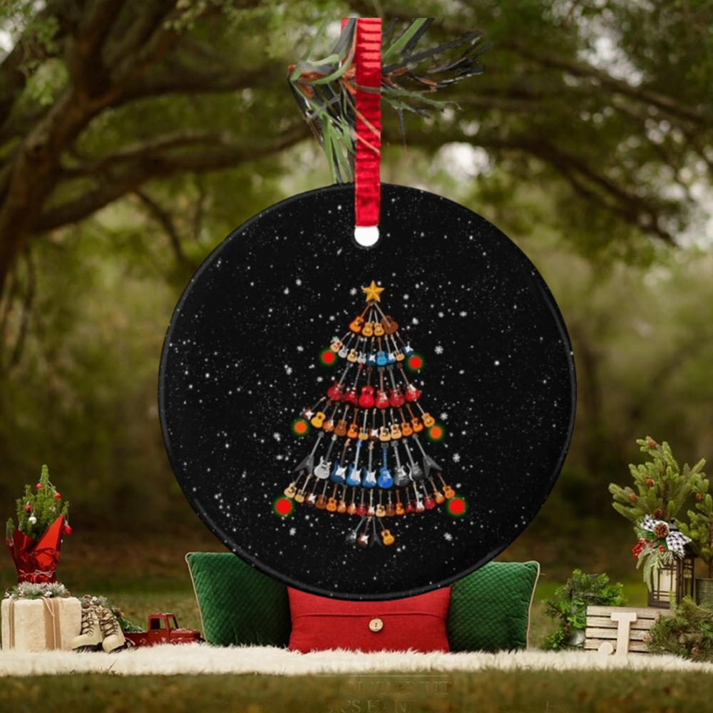 Guitar Xmas Tree Circle Ornament Christmas Ornament Christmas Gift Guitar Xmas Tree Circle Ornament Christmas Ornament Christmas Gift