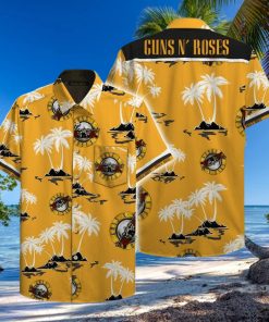 Gun And Roses Yellow Coconut Unisex Hawaiian Shirts