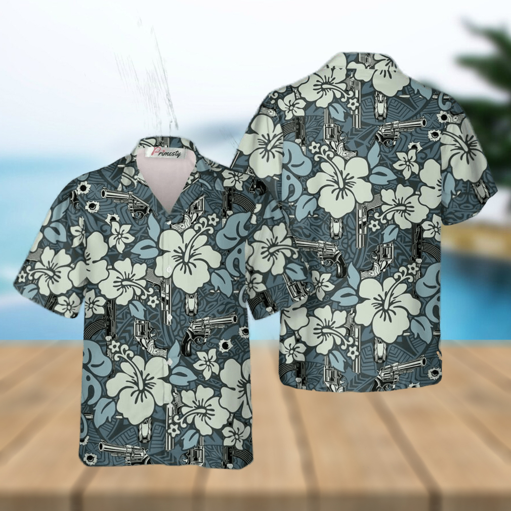 Gun Rifle Carbine Flat Gun Tropical Hawaiian Shirts Gun Rifle Carbine Flat Gun Tropical Hawaiian Shirts