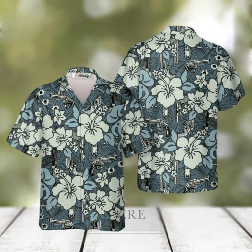 Gun Rifle Carbine Flat Gun Tropical Hawaiian Shirts