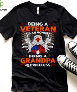 Gun being a Veteran is an honor being a grandpa is priceless shirt