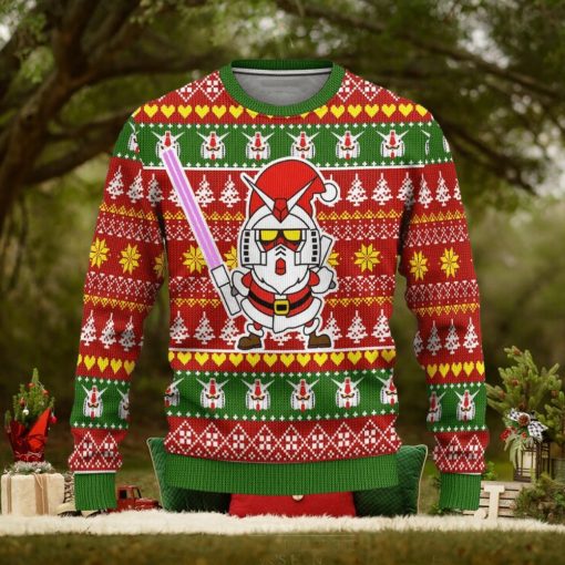 Gundam Anime Ugly Christmas Sweater 3D Gift For Men And Women Custom Santa Xmas Gift