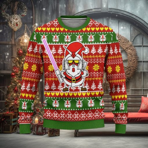 Gundam Anime Ugly Christmas Sweater 3D Gift For Men And Women Custom Santa Xmas Gift