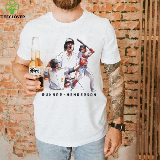 Gunnar Henderson player Baltimore Orioles baseball pose sketch shirt
