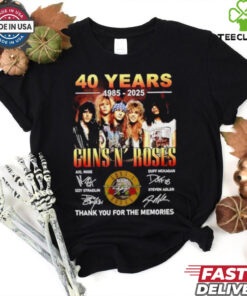 Guns N Roses 40 years 1985 2025 thank you for the memories signature shirt
