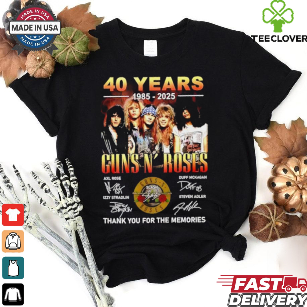 Guns N Roses 40 years 1985 2025 thank you for the memories signature shirt Guns N Roses 40 years 1985 2025 thank you for the memories signature shirt
