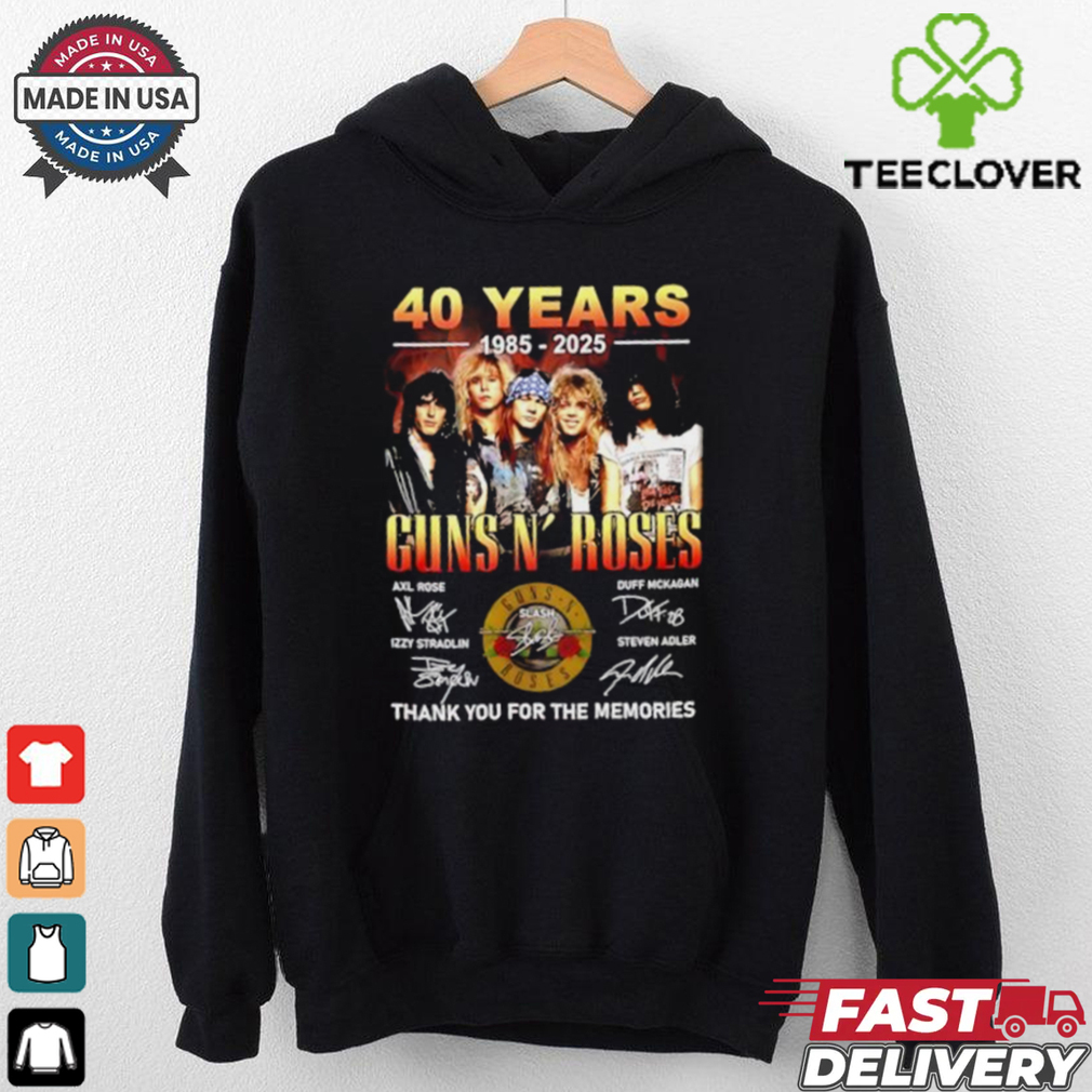 Guns N Roses 40 years 1985 2025 thank you for the memories signature shirt Guns N Roses 40 years 1985 2025 thank you for the memories signature shirt