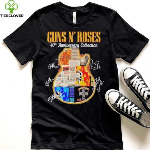 Guns N’ Roses 40th anniversary collection guitar signatures shirt
