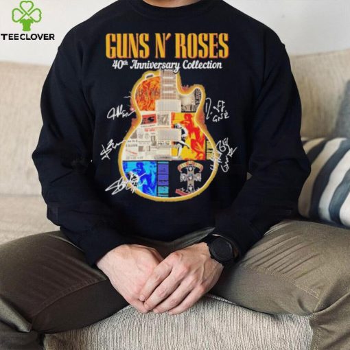 Guns N’ Roses 40th anniversary collection guitar signatures shirt