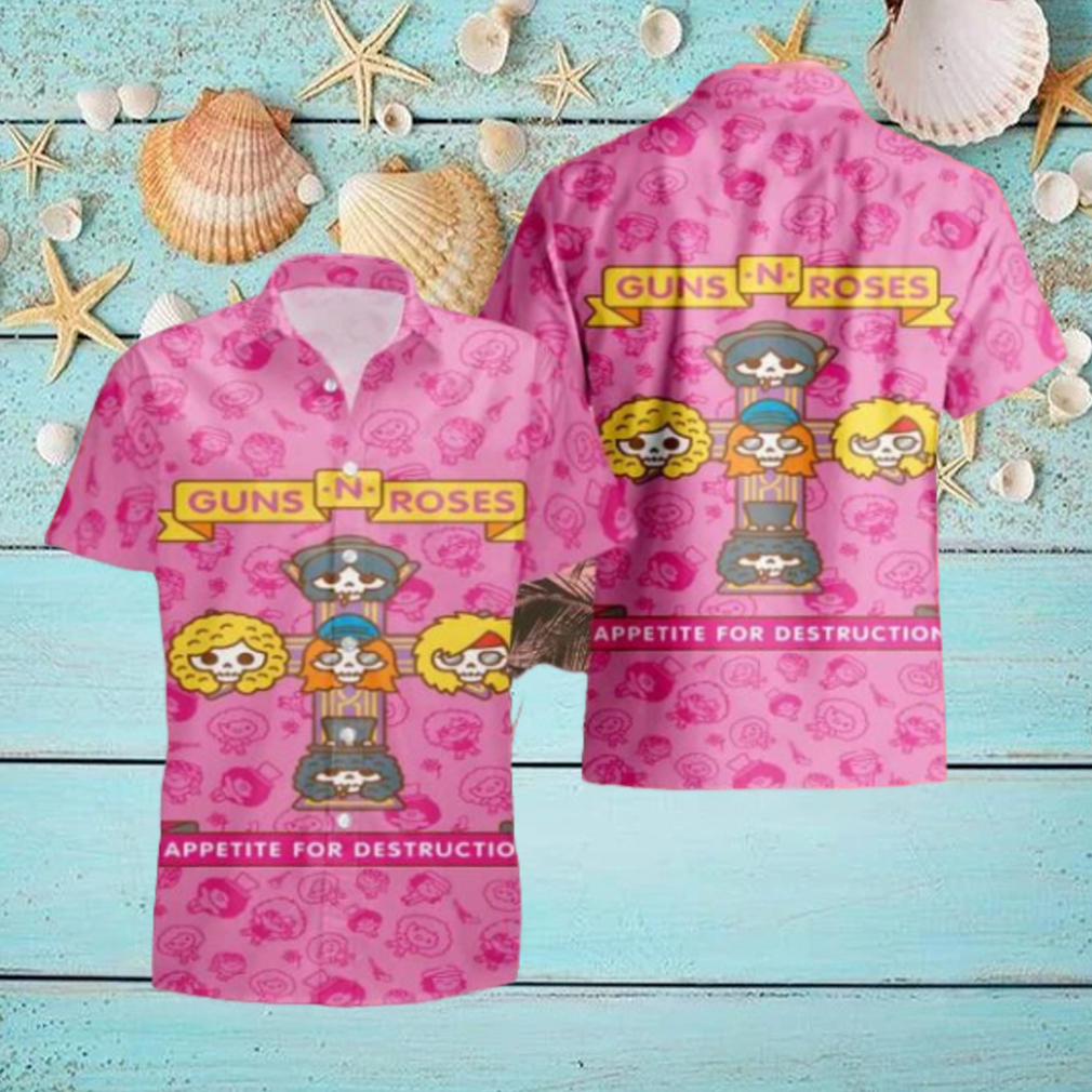 Guns N Roses Appetite For Destruction Chibi Cute Pink 2024 Summer Trend Fan Gifts Hawaiian Shirt Guns N Roses Appetite For Destruction Chibi Cute Pink 2024 Summer Trend Fan Gifts Hawaiian Shirt