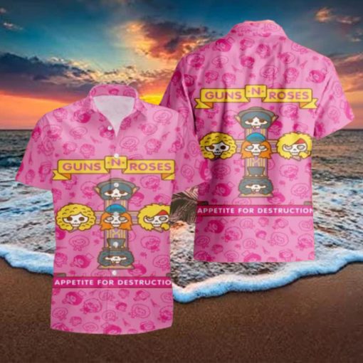 Guns N Roses Appetite For Destruction Chibi Cute Pink 2024 Summer Trend Fan Gifts Hawaiian Shirt