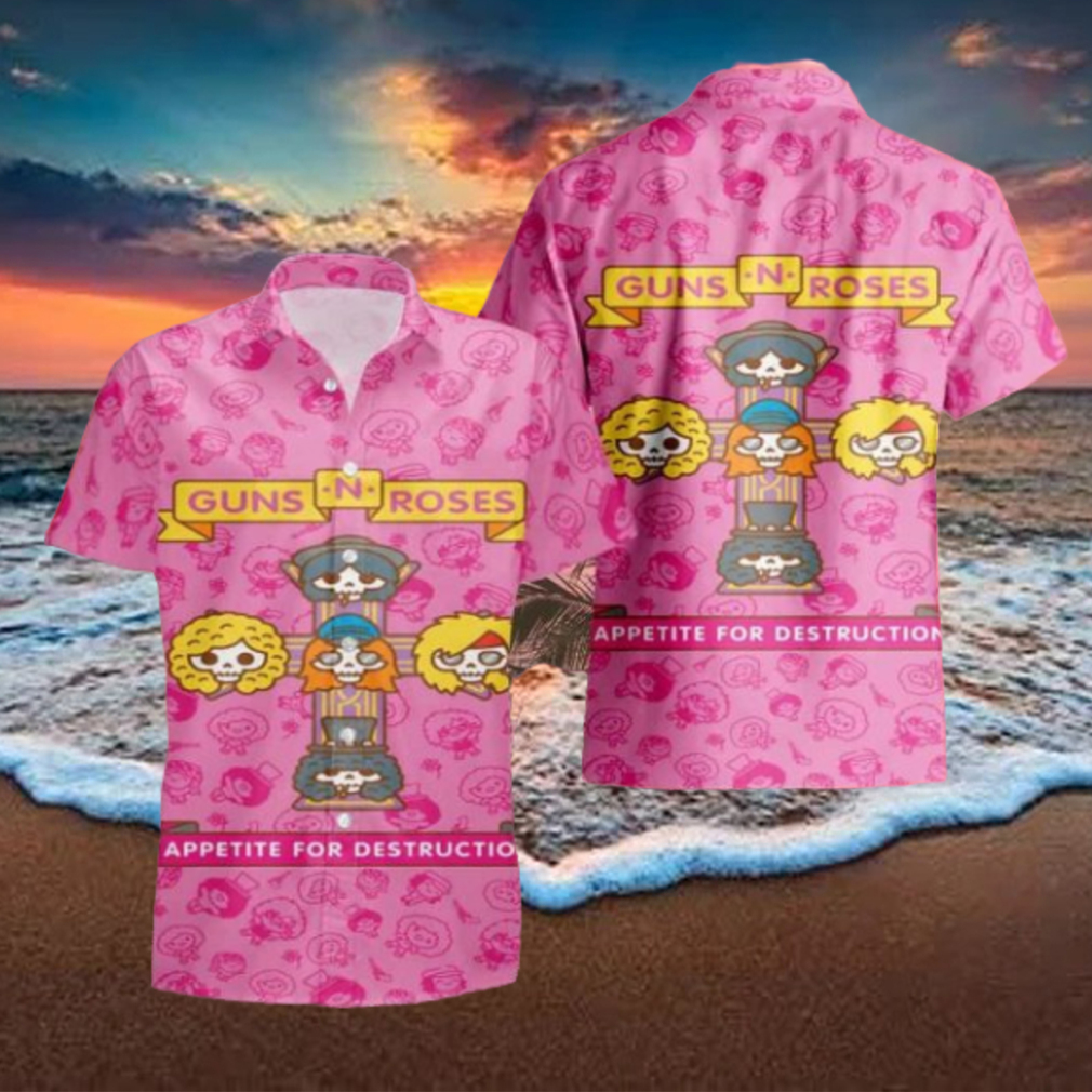 Guns N Roses Appetite For Destruction Chibi Cute Pink 2024 Summer Trend Fan Gifts Hawaiian Shirt Guns N Roses Appetite For Destruction Chibi Cute Pink 2024 Summer Trend Fan Gifts Hawaiian Shirt