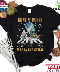 Guns N’ Roses Merry Christmas 2024 Happy Holidays Walking Signatures T shirt