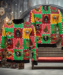 Guns N Roses Sweet Child O Christmas Time Knitted Checker Board Pattern Holiday Theme Ugly Christmas Sweater