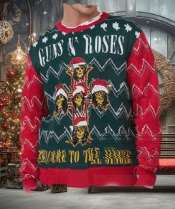 Guns N Roses Welcome To The Jingle Cross Holiday Logo Ugly Christmas Sweater