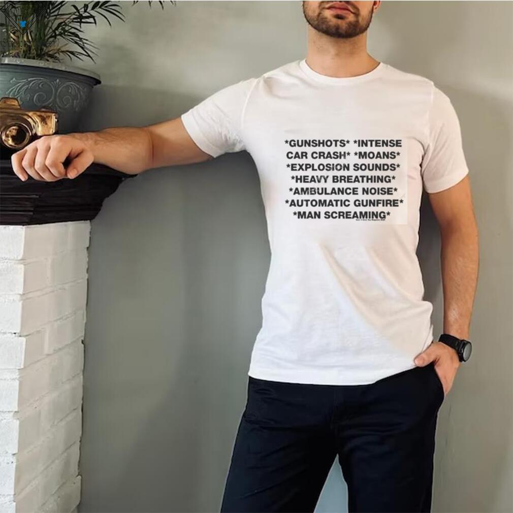 Gunshots intense car crash moans explosion sounds heavy breathing ambulance noise automatic gunfire man screaming shirt Gunshots intense car crash moans explosion sounds heavy breathing ambulance noise automatic gunfire man screaming shirt