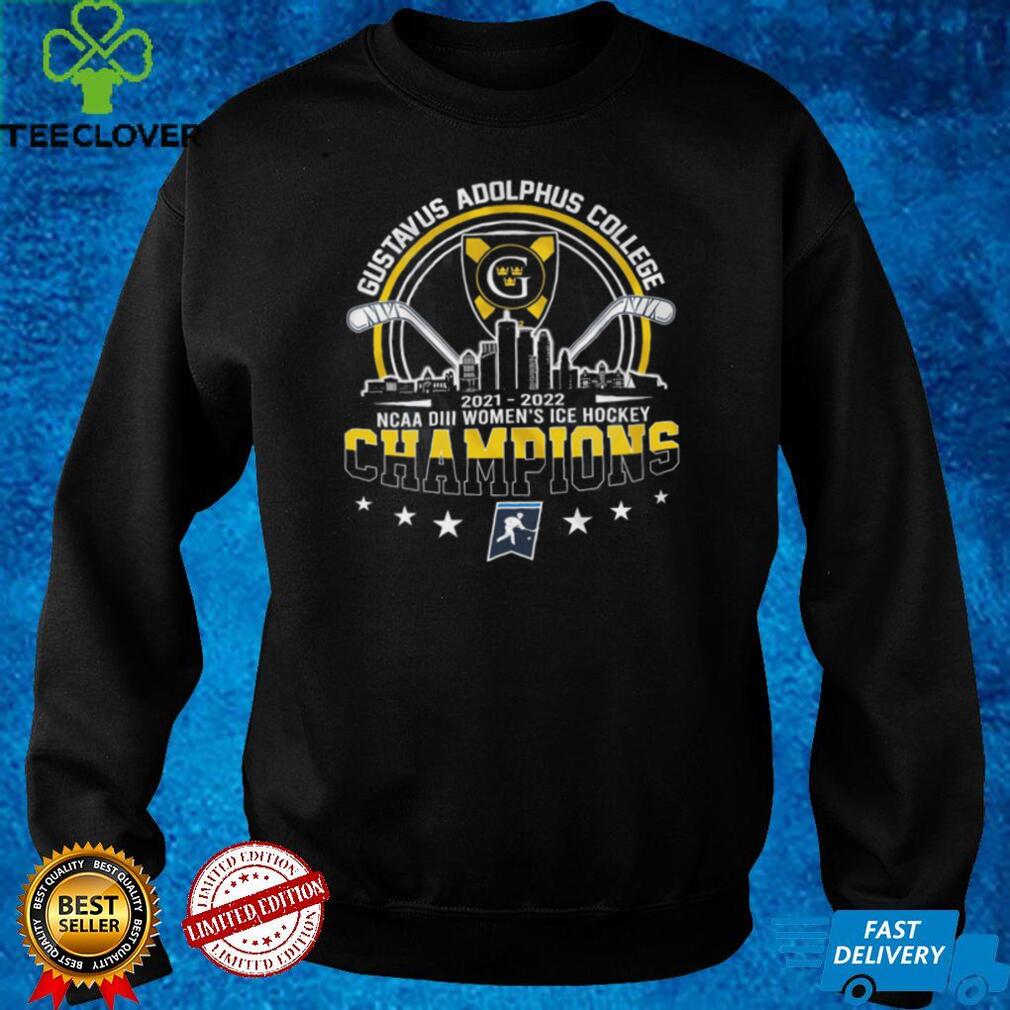 Gustavus Adolphus College 2022 DIII Women’s Ice Hockey Championship Graphic Unisex T Shirt, Sweatshirt Gustavus Adolphus College 2022 DIII Women’s Ice Hockey Championship Graphic Unisex T Shirt, Sweatshirt