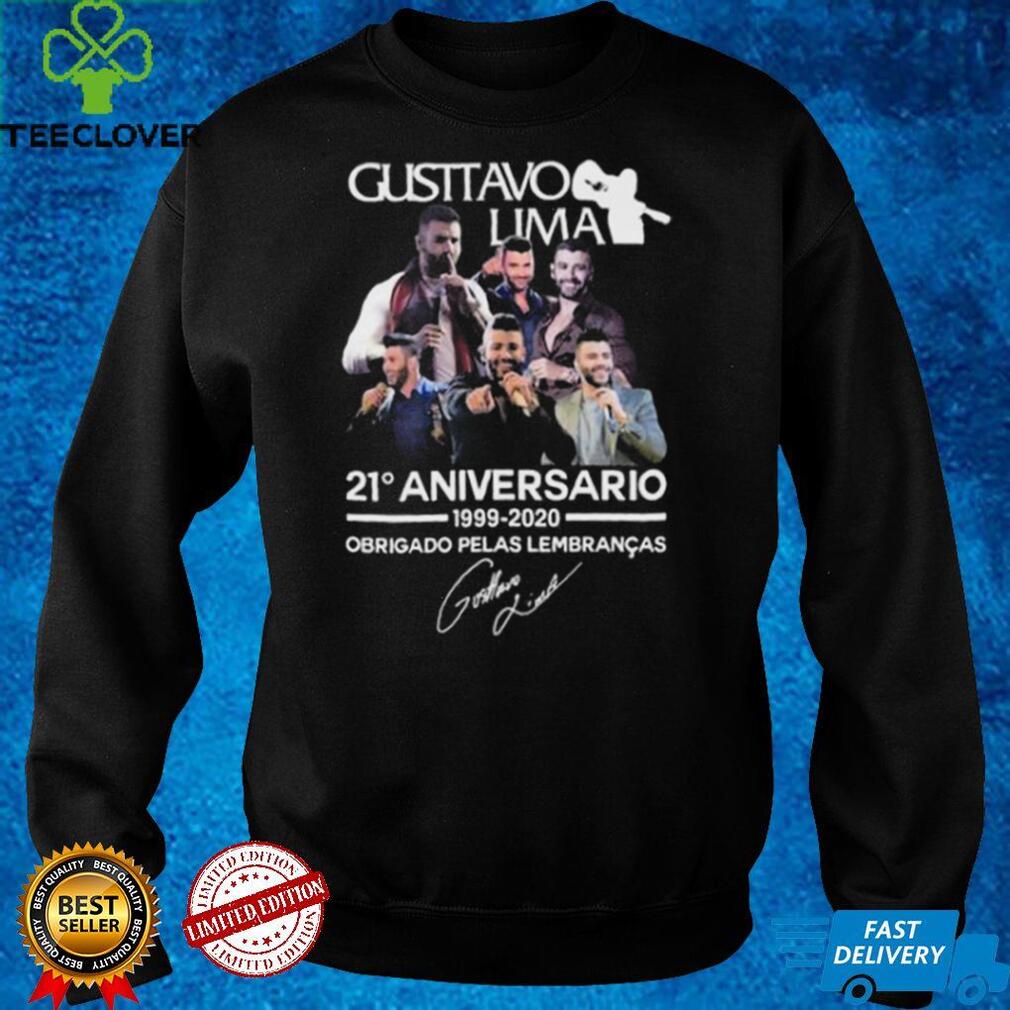 Gusttavo Lima 21 aniversario 1999 2020 obrigado pelas lembrancas hoodie, sweater, longsleeve, shirt v-neck, t-shirt