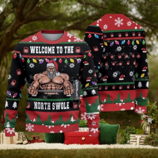 Gym Christmas Woolen Sweater Welcome to the North Swole Ugly Christmas Sweater Unisex 3D Sweater Christmas Gift
