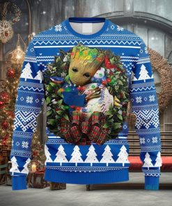 MLB Los Angeles Dodgers Groot Hug Christmas Ugly 3D Sweater For Men And Women Gift Ugly Christmas