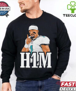 H1M Jalen Hurts Eagles Football Shirt featuring a bold design celebrating Jalen Hurts’ impact on the field, perfect for Eagles fans supporting their quarterback.