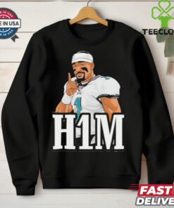 H1M Jalen Hurts Eagles Football Shirt featuring a bold design celebrating Jalen Hurts’ impact on the field, perfect for Eagles fans supporting their quarterback.