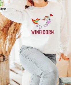 Wineicorn wine drinking unicorn shirt