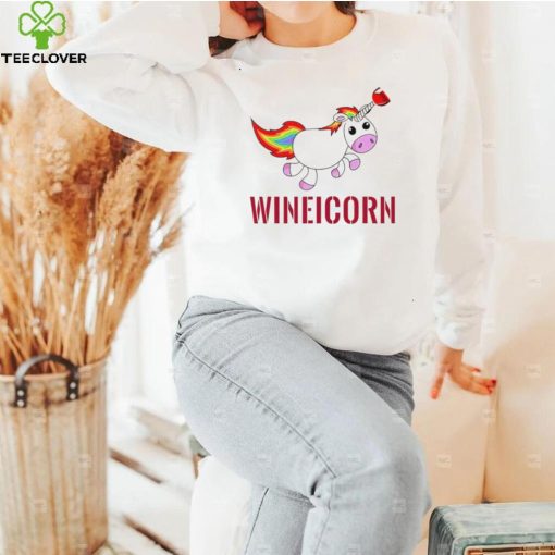 Wineicorn wine drinking unicorn shirt
