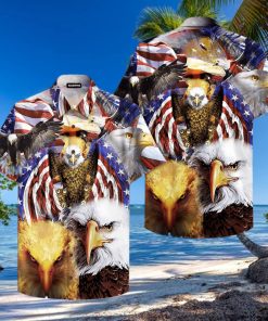 Eagle And America Flag Hawaiian Shirt