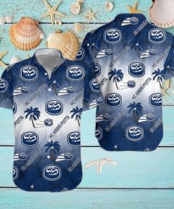 HC Ambri Piotta Dark Blue White Gradient Hawaiian Shirt Style Gift