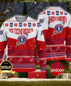 HCB Ticino Rockets Ugly Christmas Sweater Logo Custom Name Gift Fans