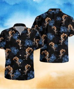 HOCKEY PLAYER BLACK UNISEX HAWAIIAN SHIRTS