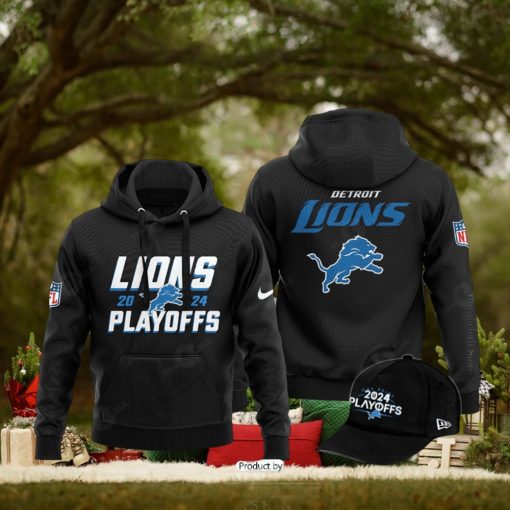 HOT Detroit Black Nike 2024 NFL Playoff Hoodie 3D Limited Edition